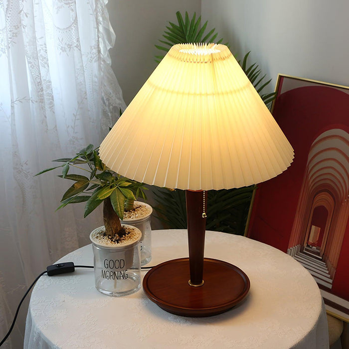 Cone Pleated Fabric Table Lamp-DWHOME