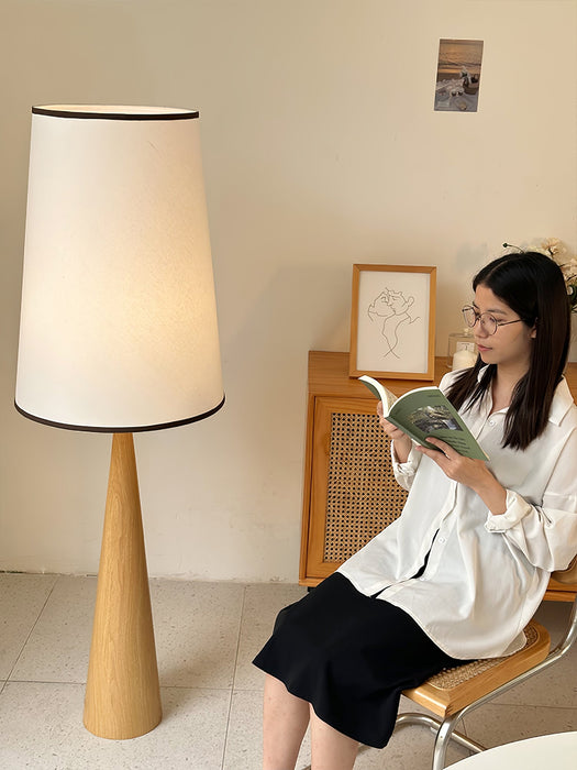 Faux Wood Conical Floor Lamp.