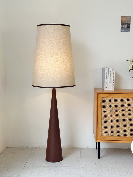 Faux Wood Conical Floor Lamp.