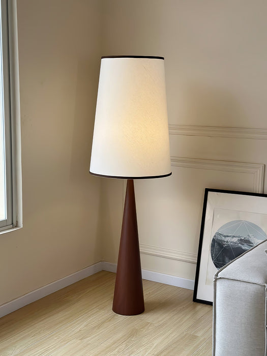 Faux Wood Conical Floor Lamp.