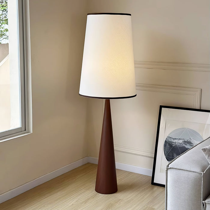 Faux Wood Conical Floor Lamp.