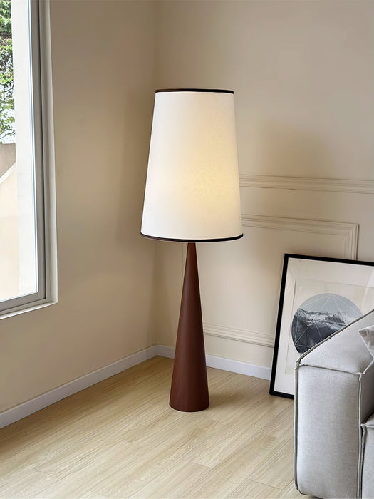 Faux Wood Conical Floor Lamp.