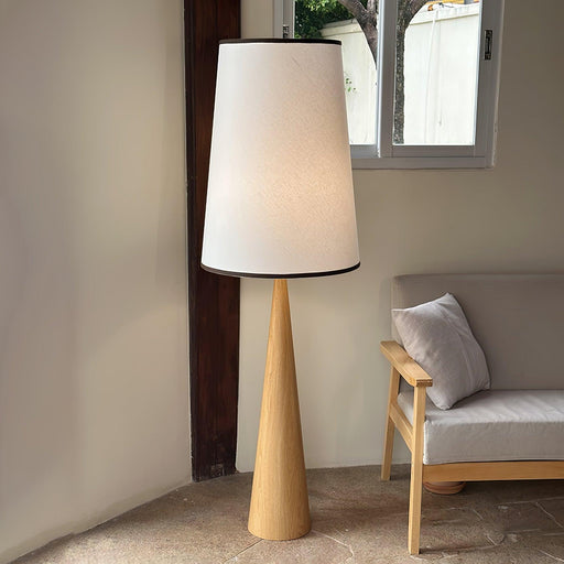 Faux Wood Conical Floor Lamp-DWHOME