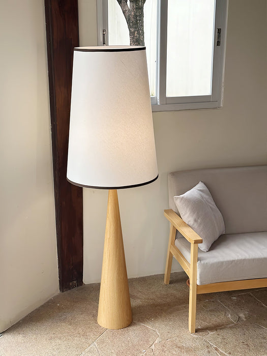 Faux Wood Conical Floor Lamp.