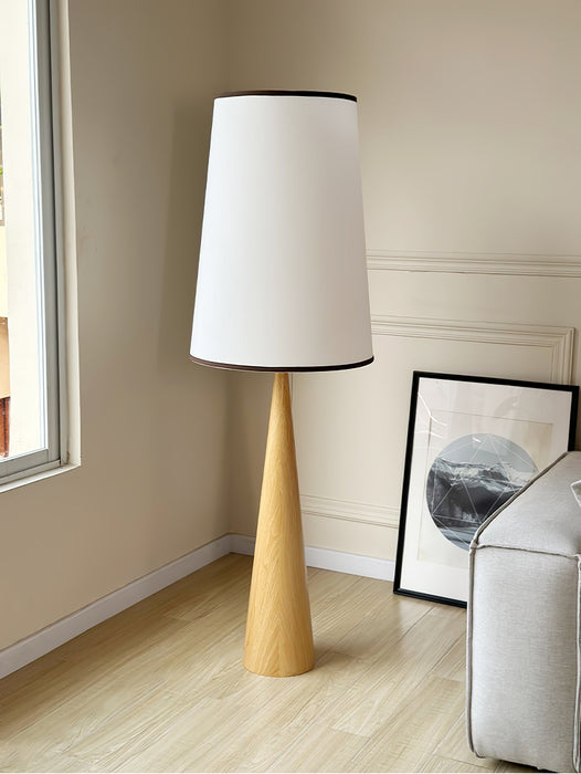 Faux Wood Conical Floor Lamp.