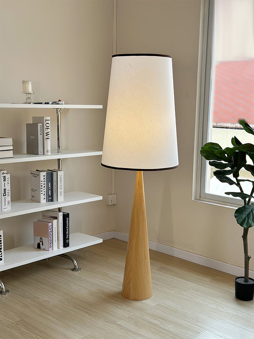 Faux Wood Conical Floor Lamp.