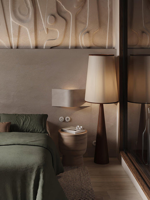 Faux Wood Conical Floor Lamp-DWHOME