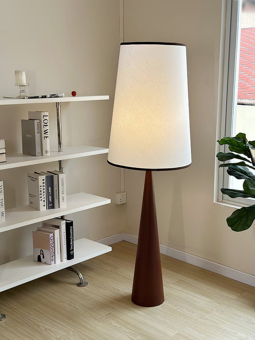 Faux Wood Conical Floor Lamp.