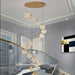 Contemporary LED Chandelier with Crystal Pendant.