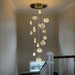 Contemporary LED Chandelier with Crystal Pendant.