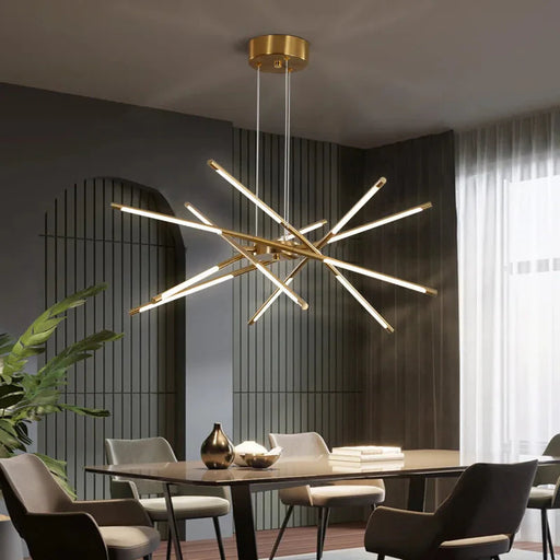 Contemporary LED Spoke Pendant Light Fixture.