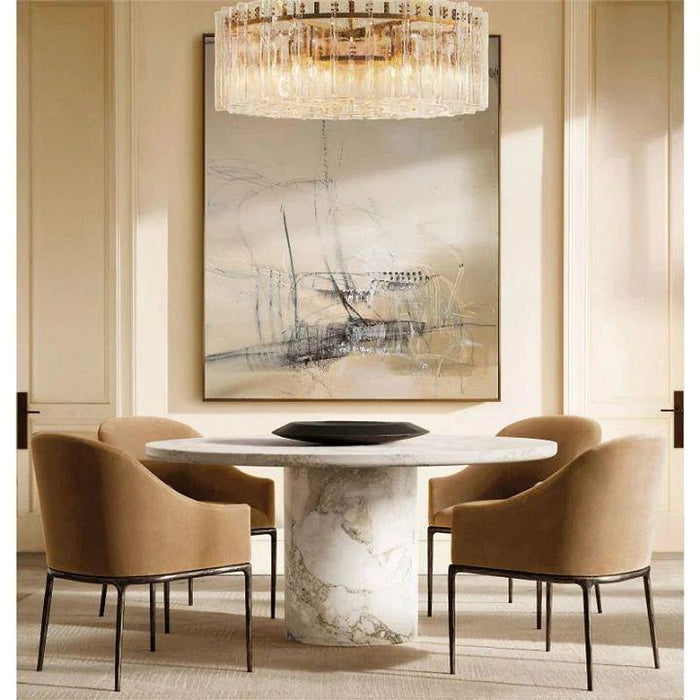 Lattace Smoke Glass Round Chandelier 36''48"-DWHOME