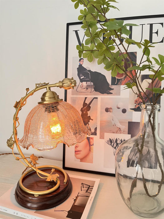 Cracked Glass Brass Table Lamp-DWHOME
