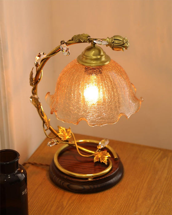 Cracked Glass Brass Table Lamp-DWHOME