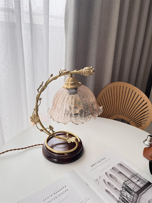 Cracked Glass Brass Table Lamp-DWHOME