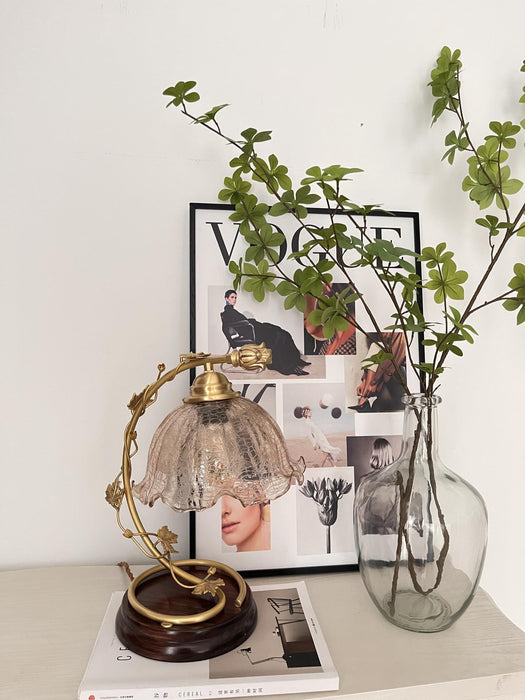 Cracked Glass Brass Table Lamp-DWHOME