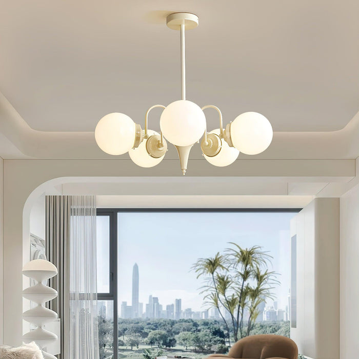 Chandelier Boule Crème-DWHOME