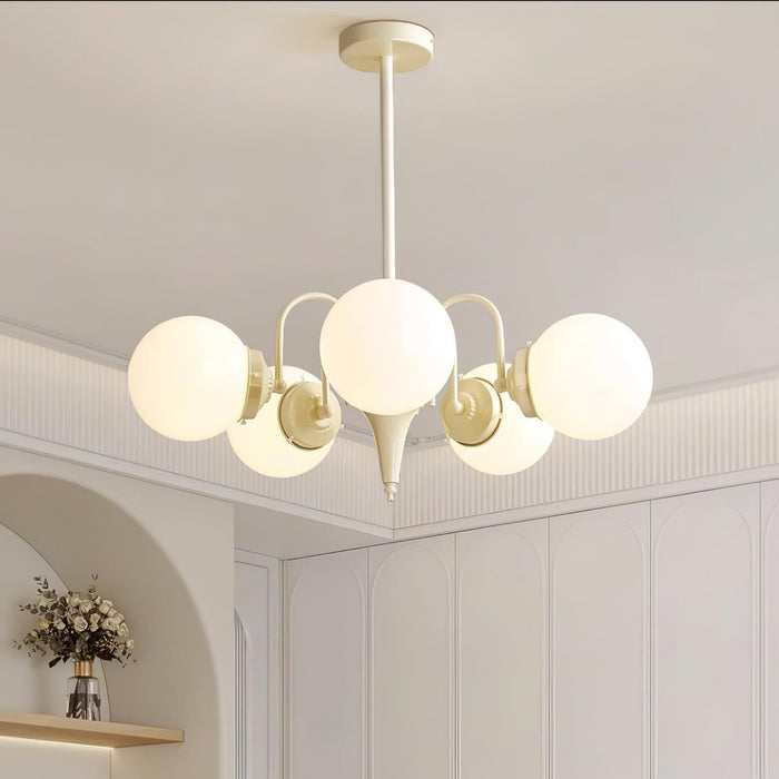 Cream Glass Ball Chandelier - DWHOME