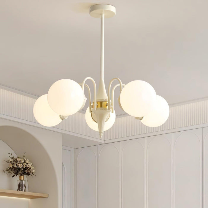 Cream Glass Ball Chandelier - DWHOME