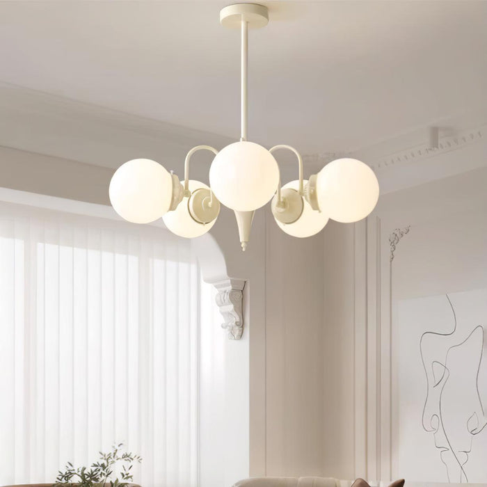 Cream Glass Ball Chandelier - DWHOME