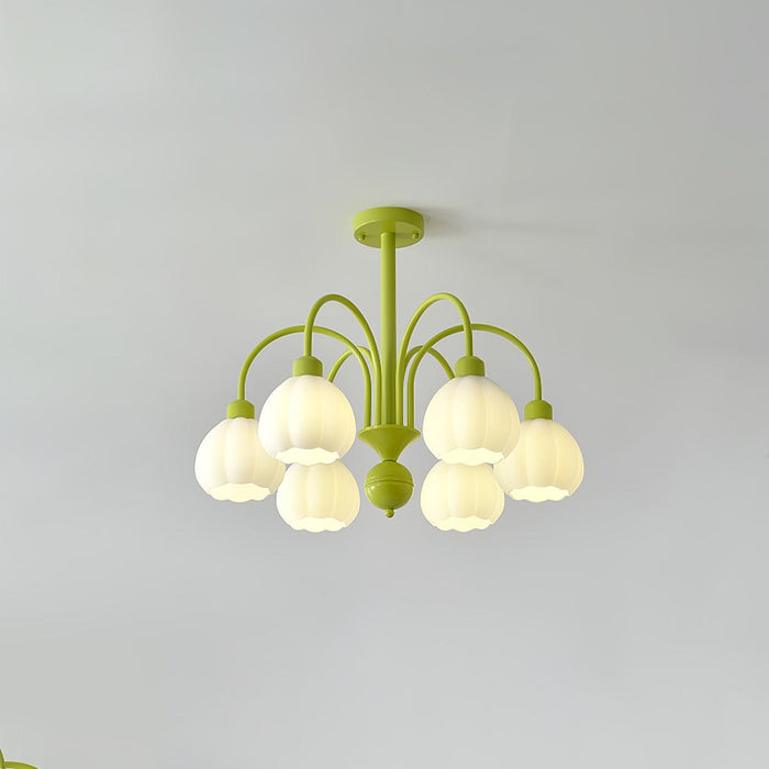 Cream Pumpkin Ball Chandelier-DWHOME