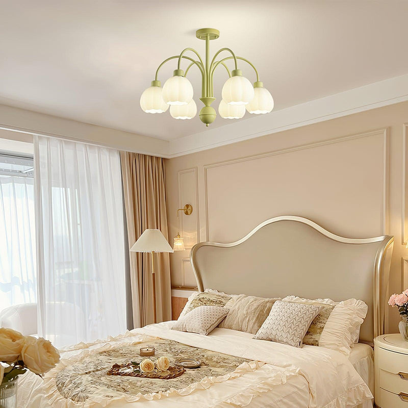Cream Pumpkin Ball Chandelier-DWHOME
