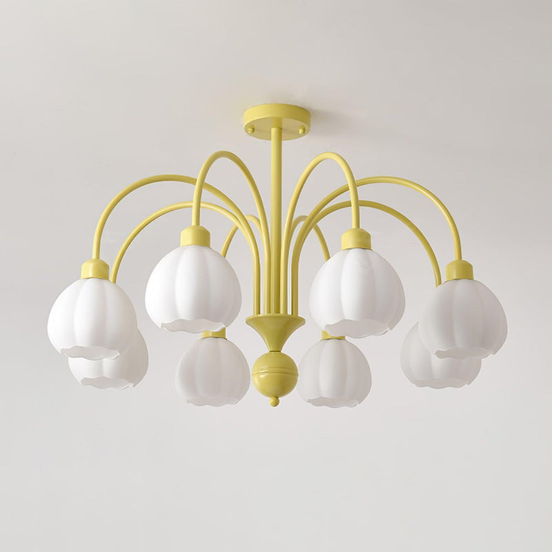 Cream Pumpkin Ball Chandelier-DWHOME
