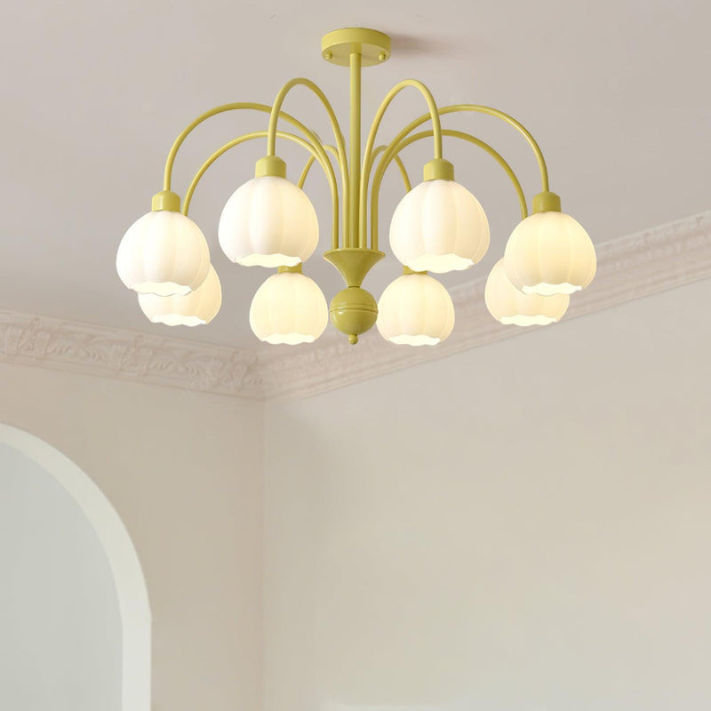 Cream Pumpkin Ball Chandelier-DWHOME