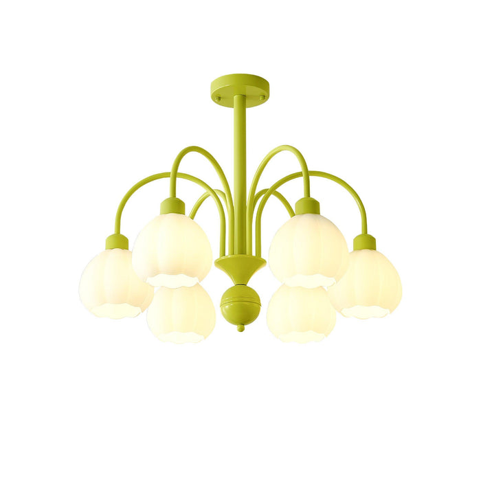 Cream Pumpkin Ball Chandelier-DWHOME