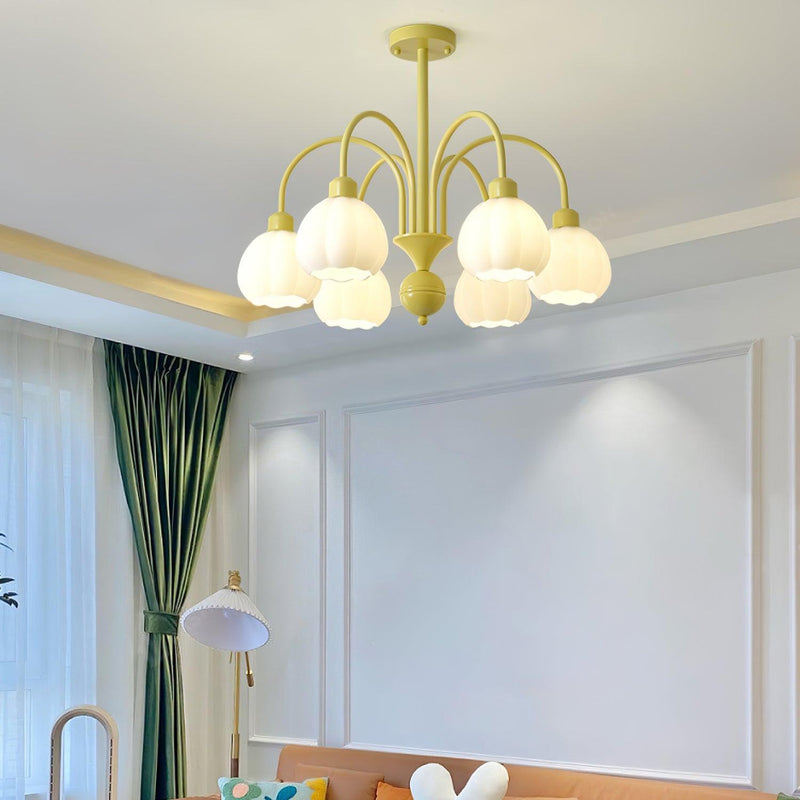 Cream Pumpkin Ball Chandelier-DWHOME