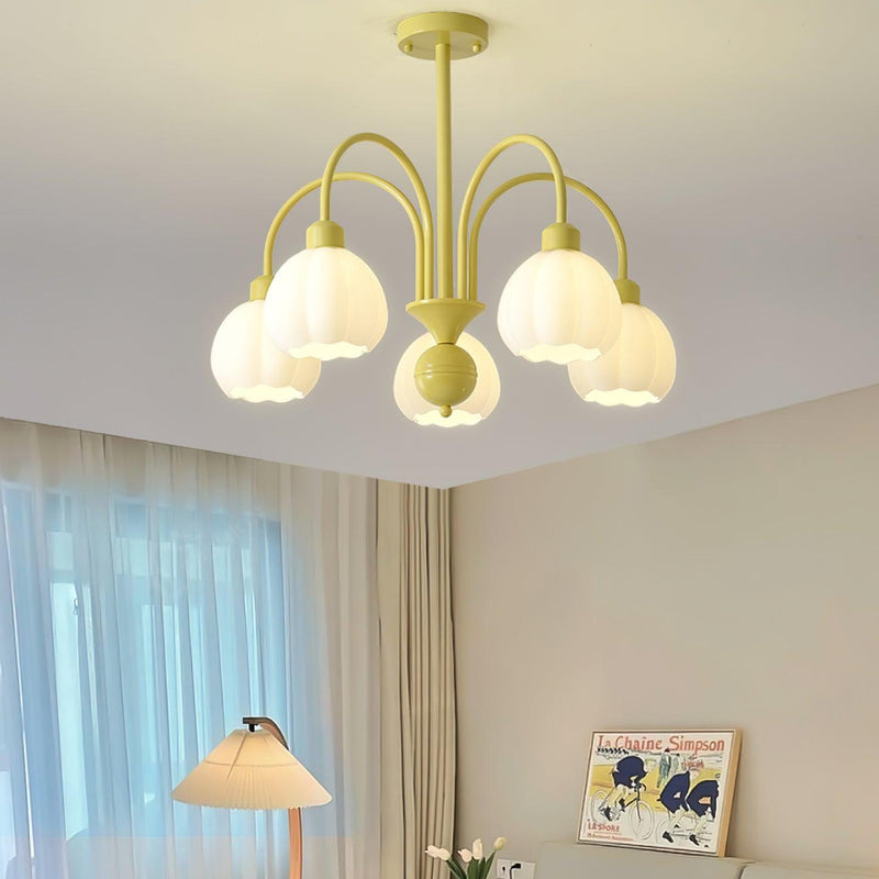 Cream Pumpkin Ball Chandelier-DWHOME