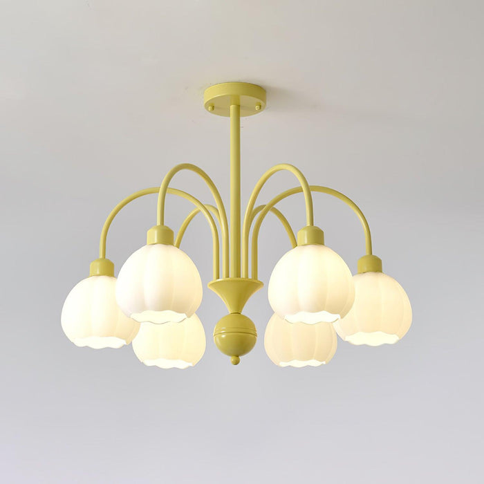 Cream Pumpkin Ball Chandelier-DWHOME