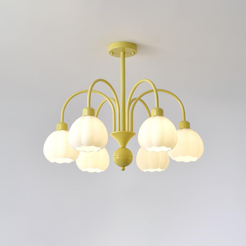 Cream Pumpkin Ball Chandelier-DWHOME