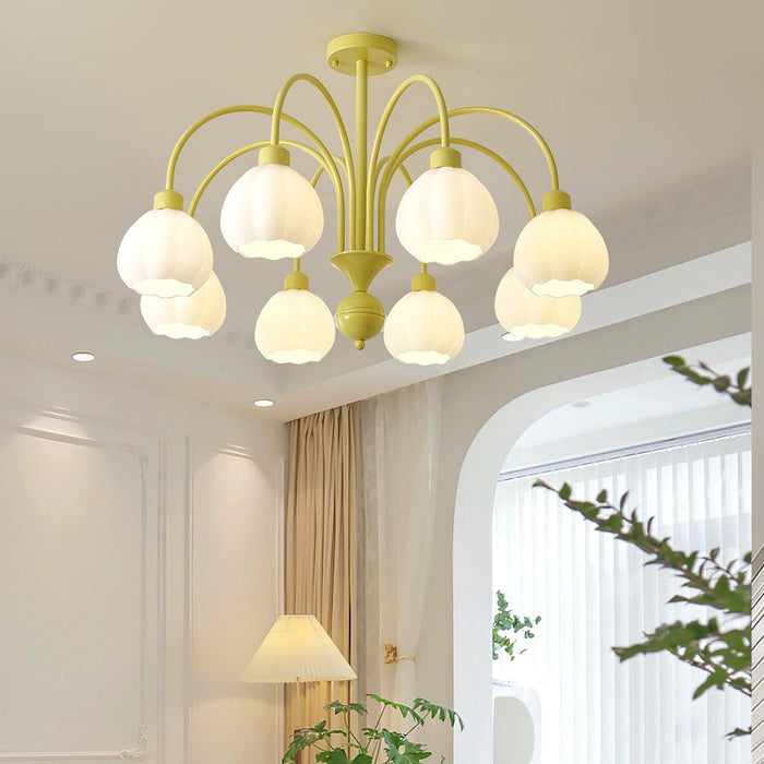 Cream Pumpkin Ball Chandelier-DWHOME