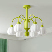Cream Pumpkin Ball Chandelier-DWHOME