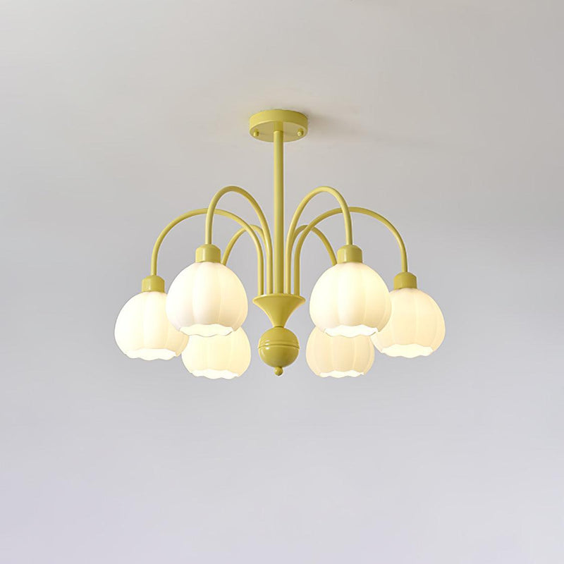 Cream Pumpkin Ball Chandelier-DWHOME