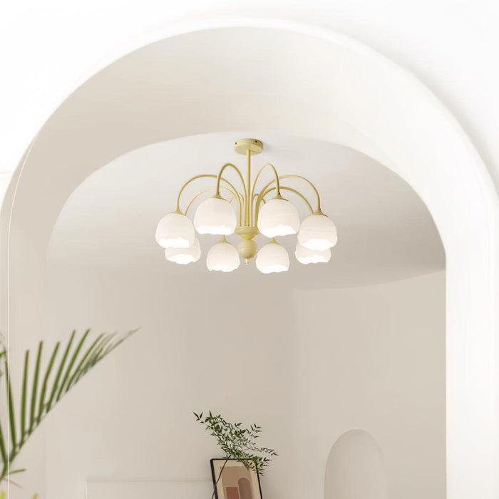 Creamy Glass Chandelier - DWHOME