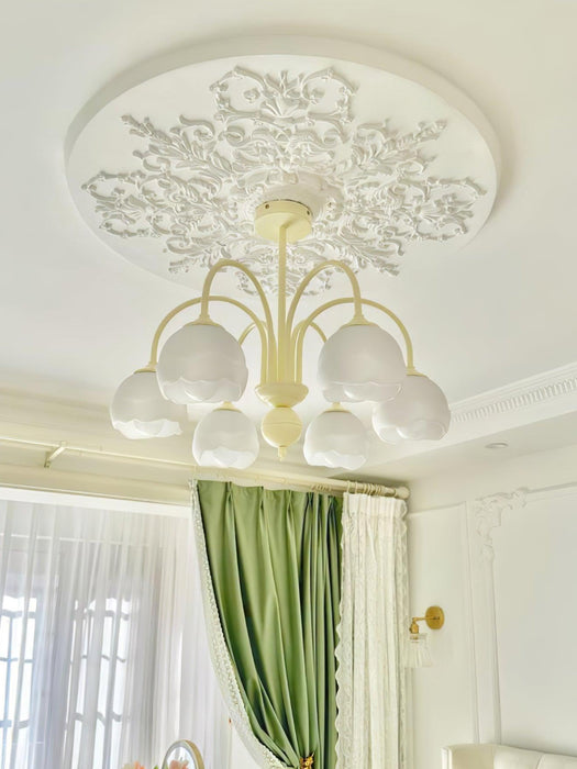 Creamy Glass Chandelier - DWHOME