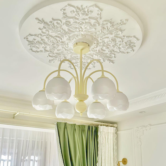 Creamy Glass Chandelier - DWHOME