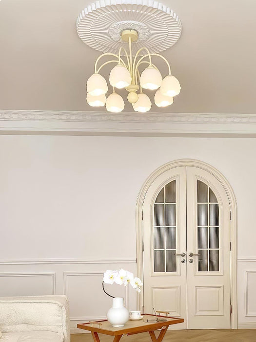 Creamy Glass Chandelier - DWHOME