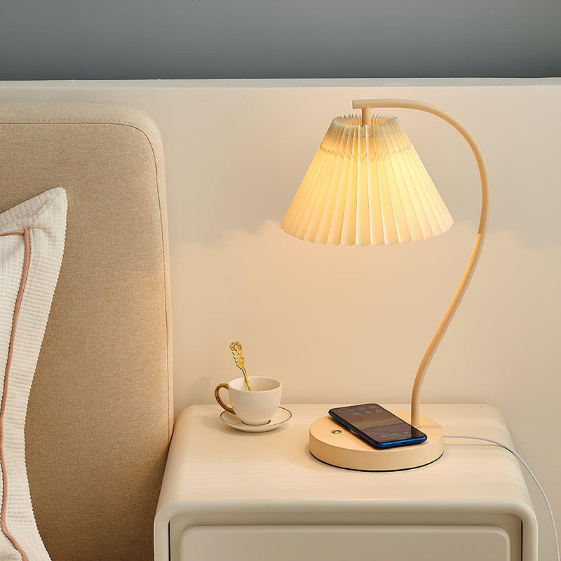 Crescini Pleated Table Lamp-DWHOME