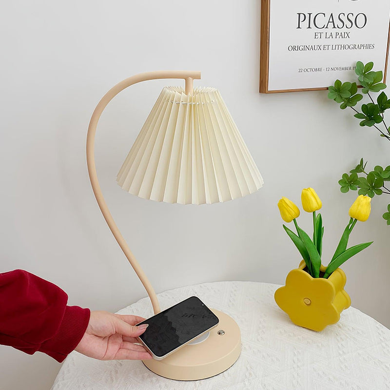 Crescini Pleated Table Lamp-DWHOME