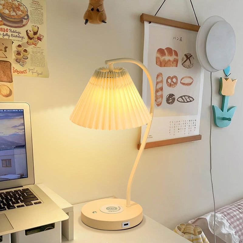 Crescini Pleated Table Lamp-DWHOME