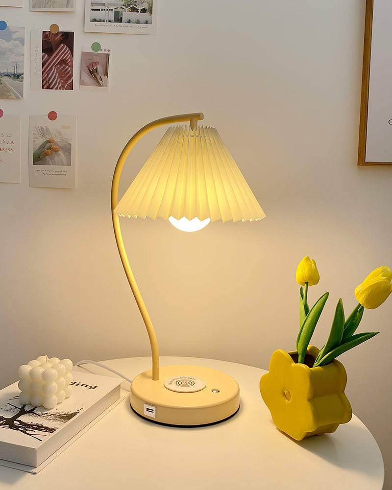 Crescini Pleated Table Lamp-DWHOME