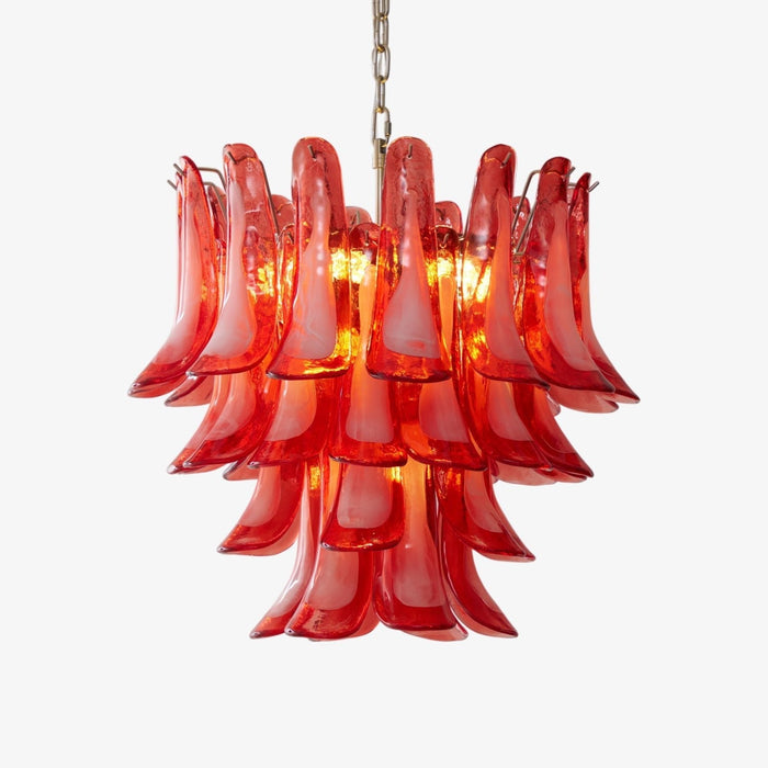 Crimson Glass Murano Petals Chandelier-DWHOME