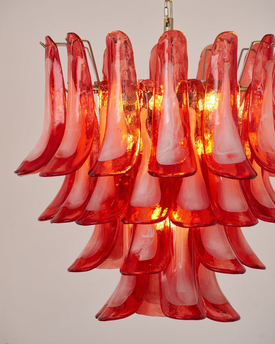 Crimson Glass Murano Petals Chandelier-DWHOME