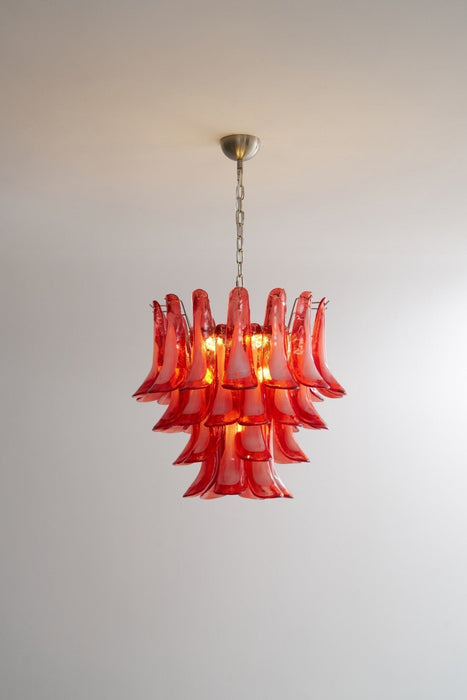 Crimson Glass Murano Petals Chandelier-DWHOME