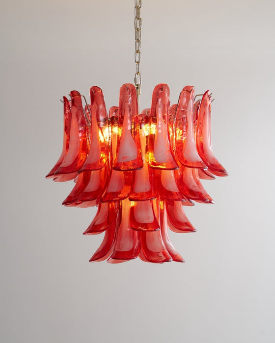Crimson Glass Murano Petals Chandelier-DWHOME