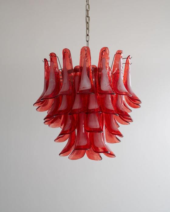 Crimson Glass Murano Petals Chandelier-DWHOME
