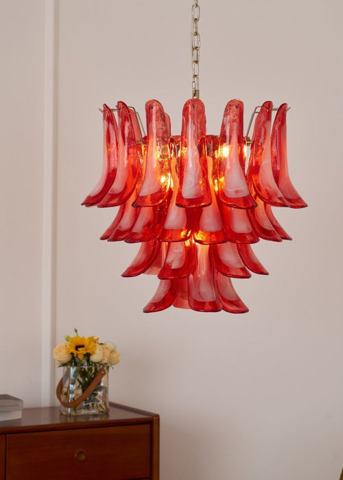 Crimson Glass Murano Petals Chandelier-DWHOME